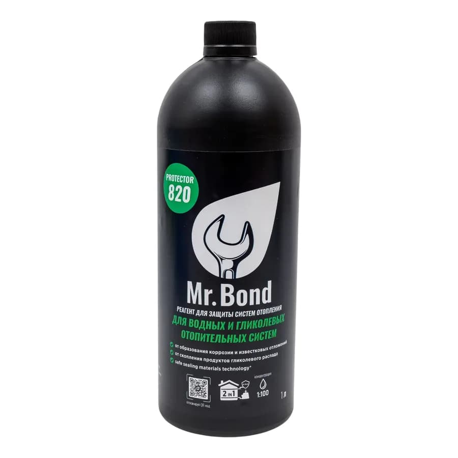 Mr. Bond 820 Реагент для защиты водяных и гликолевых систем отопления 1л